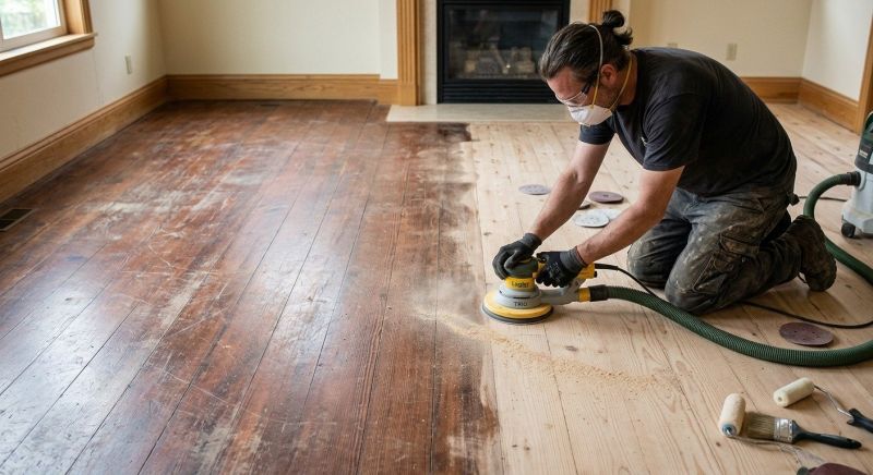 Cabin Floor Refinishing in Olathe, KS