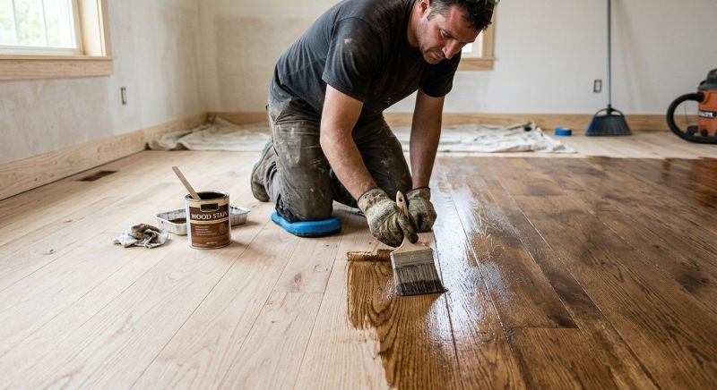 Oak Floor Staining in Overland Park, KS